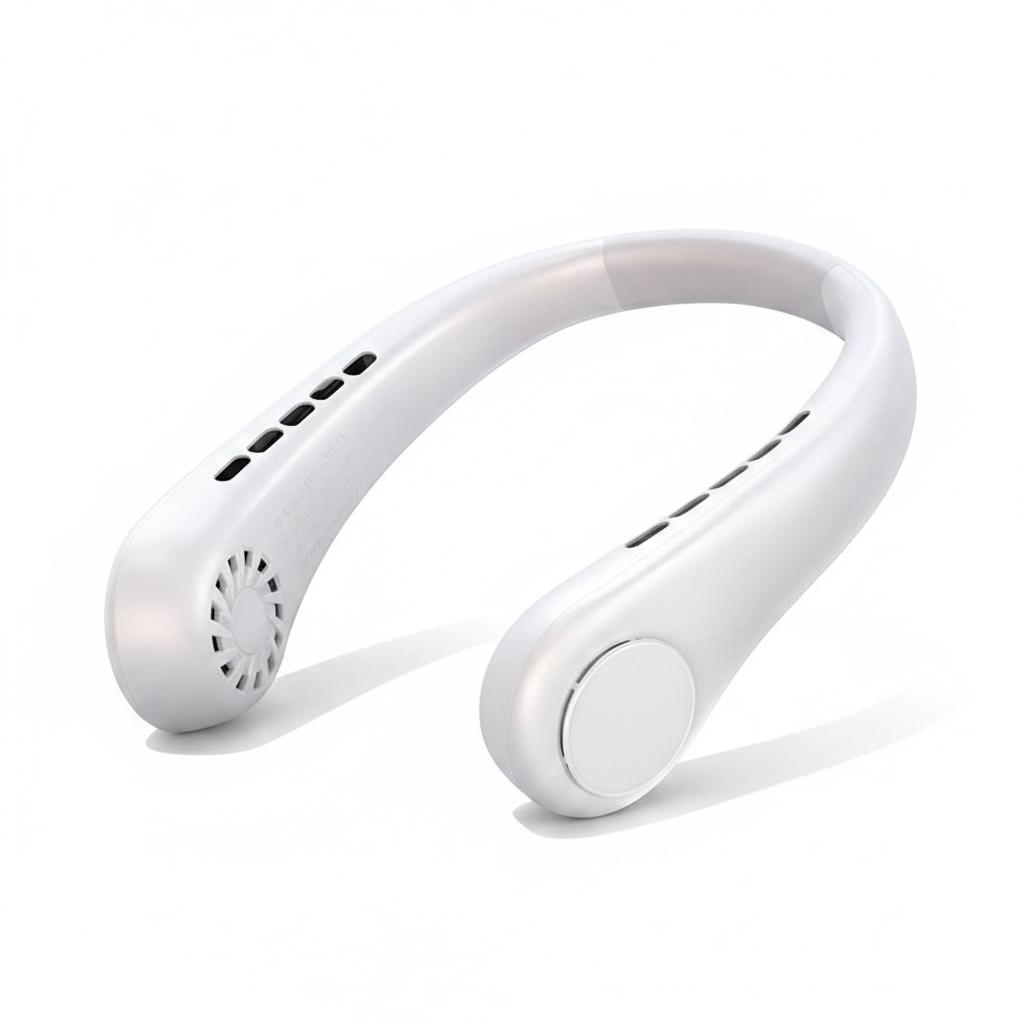 Neck fan bianco sfondo bianco